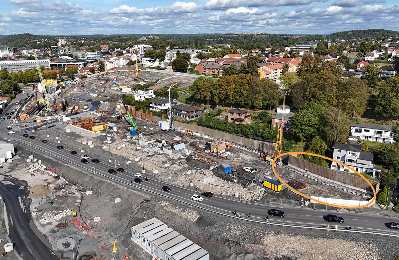 Dronefoto fra anleggsområdet. 