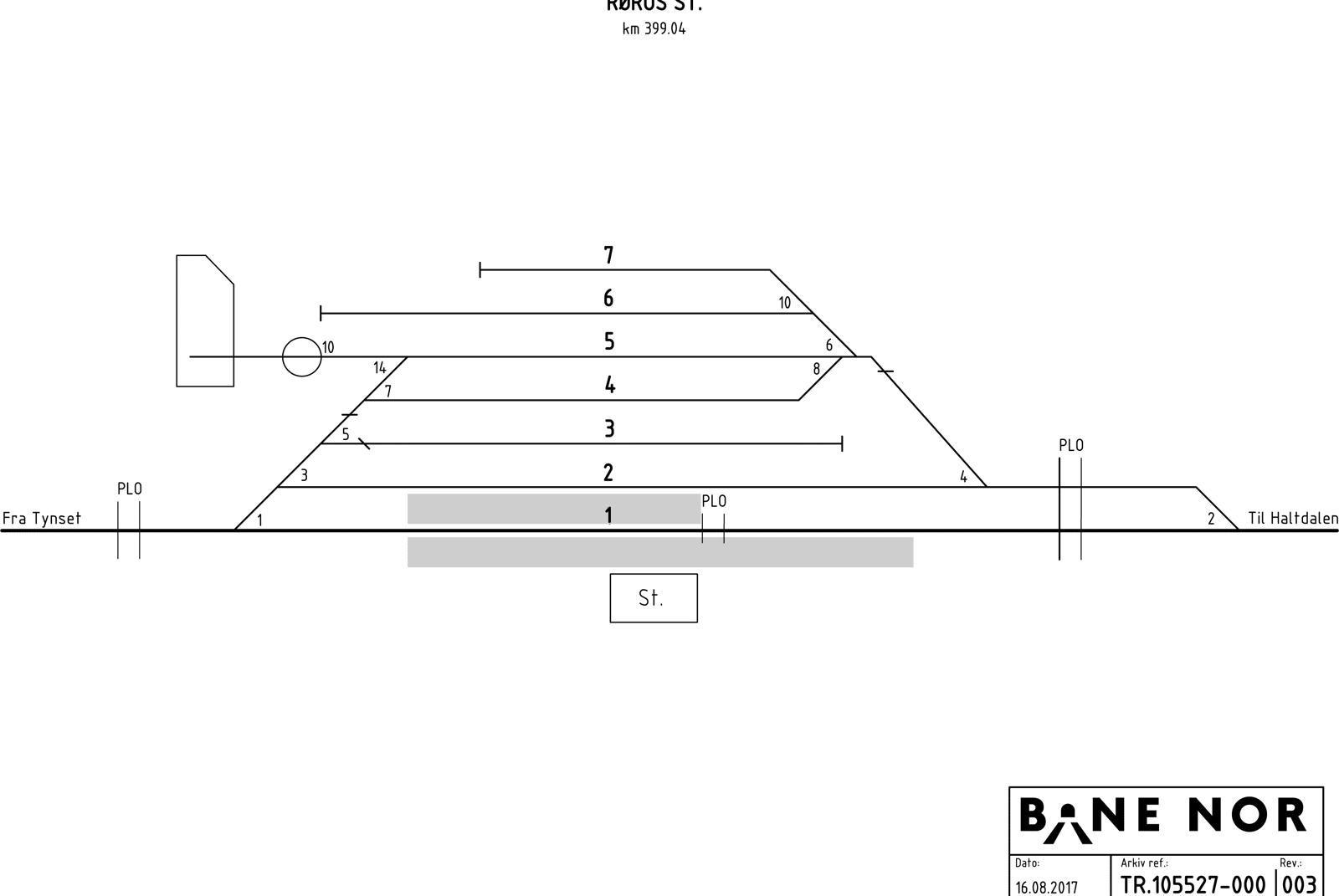 Sporplan Røros hensetting