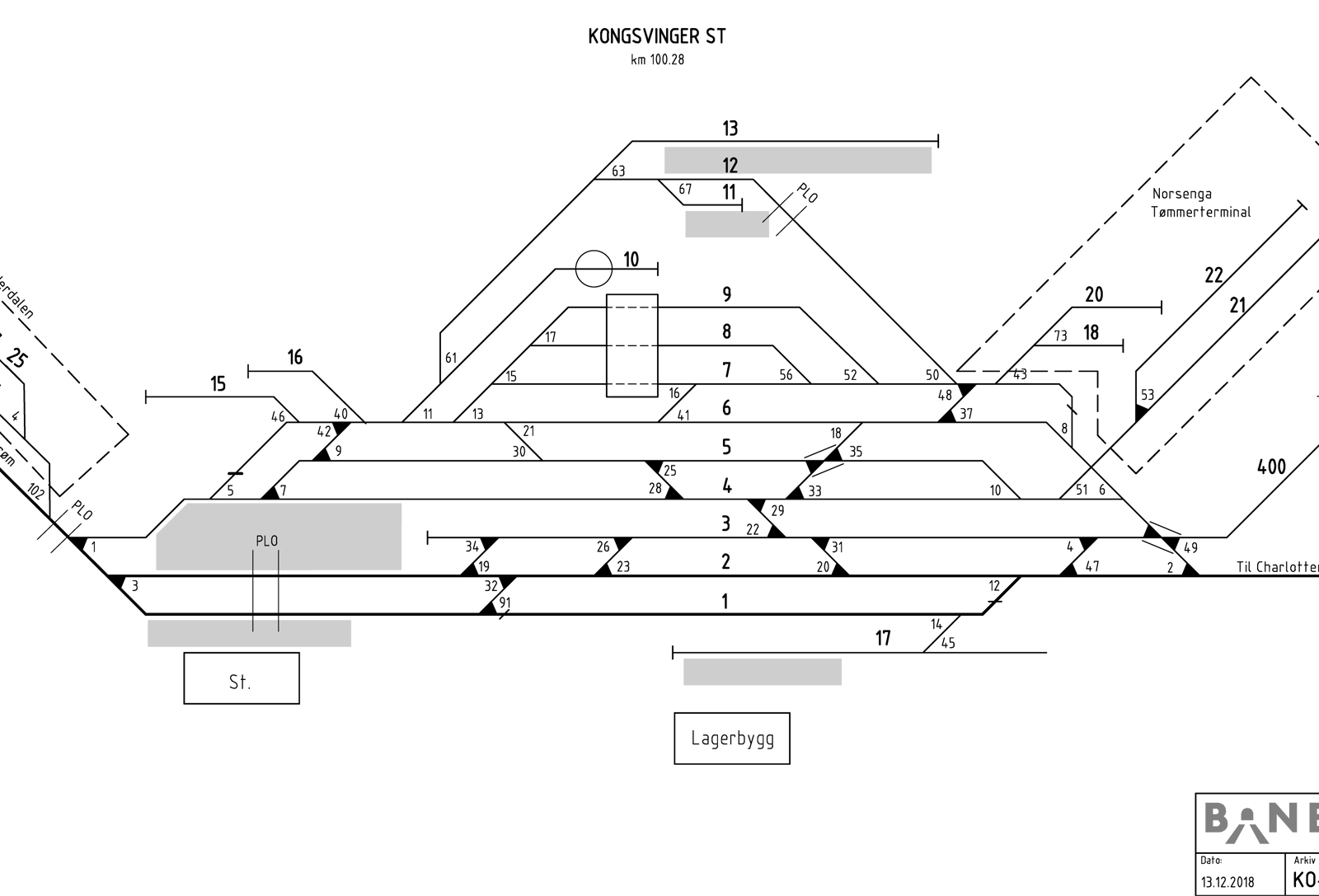 Track plan Kongsvinger Stabling Facility