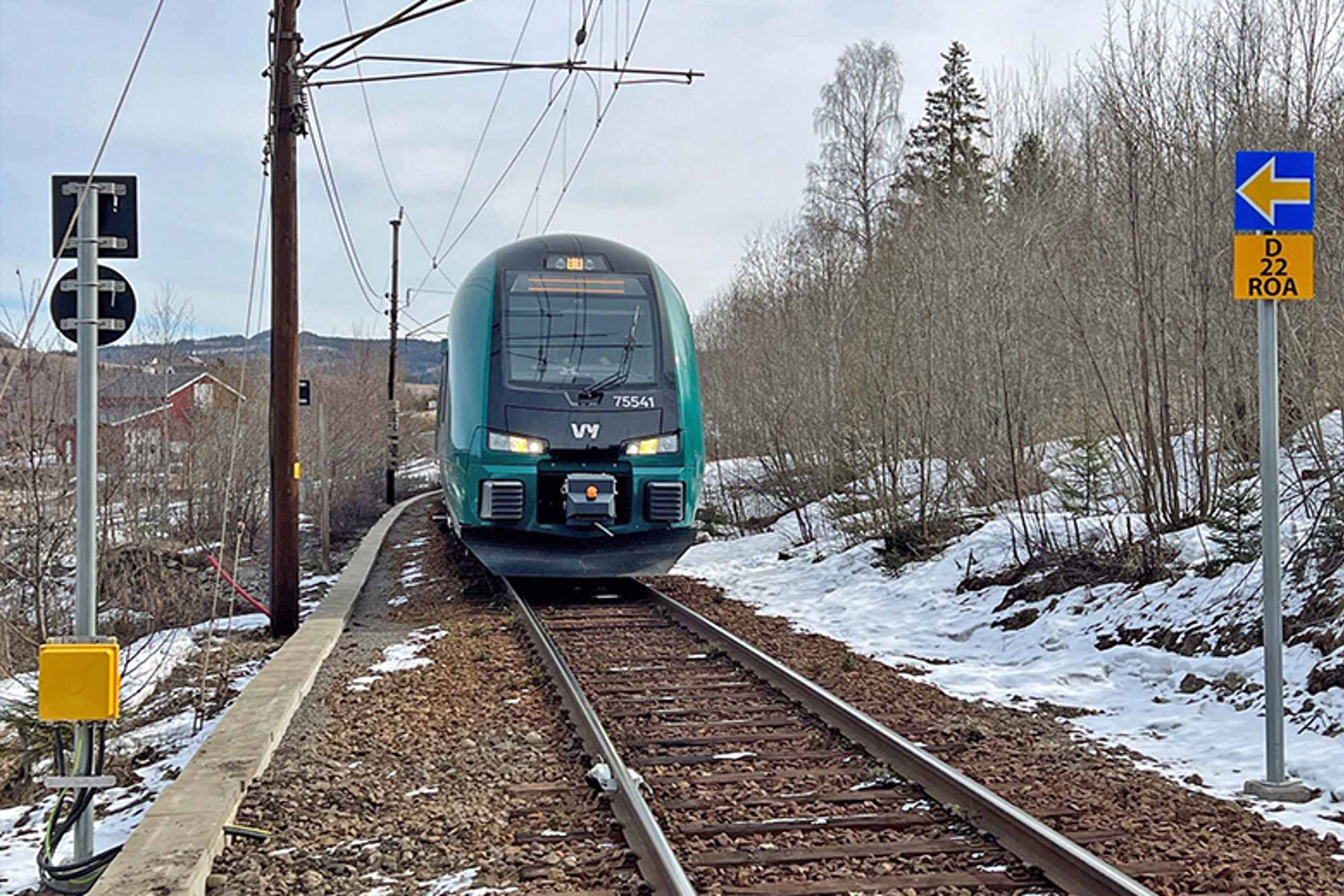 Tog foran ERTMS-skilt