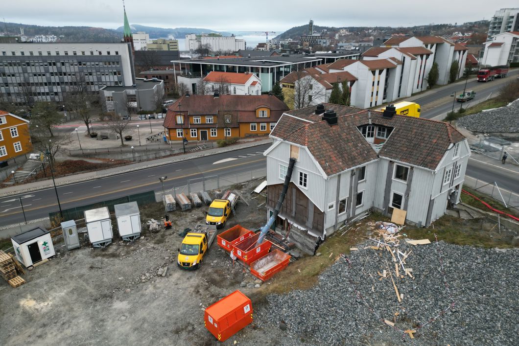 Dronefoto som viser Nyquistgården.