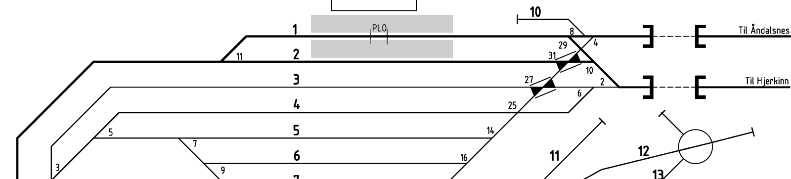 Track plan Dombås Stabling Facility