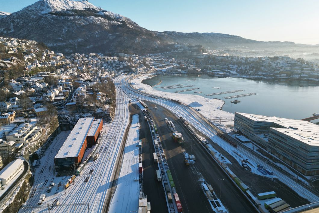 Jernbanesporene ut fra Bergen 