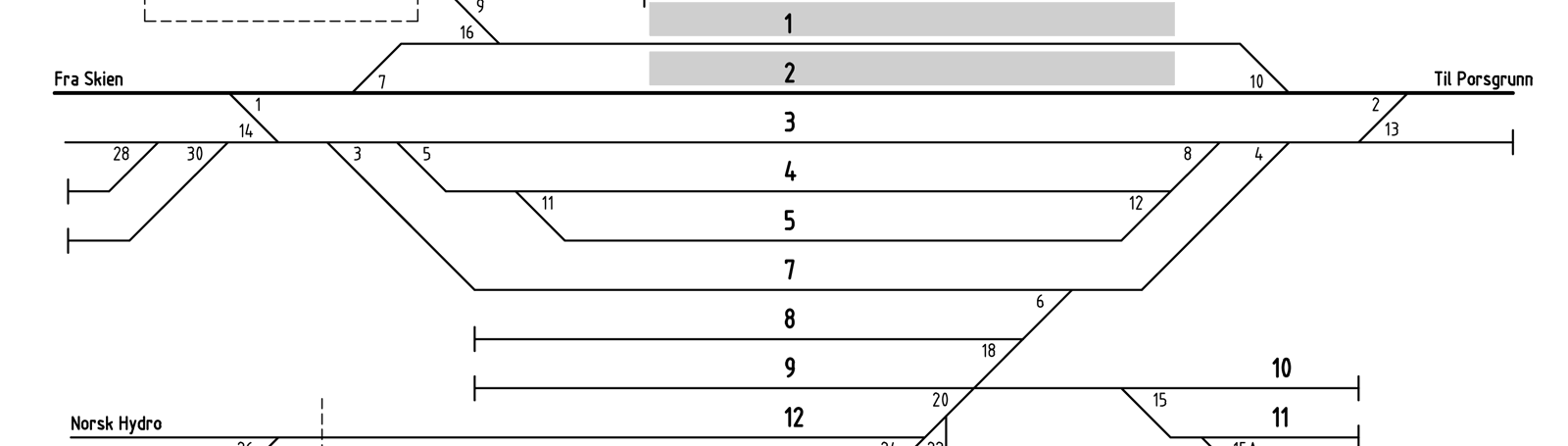 Track plan Borgestad Stabling Facility