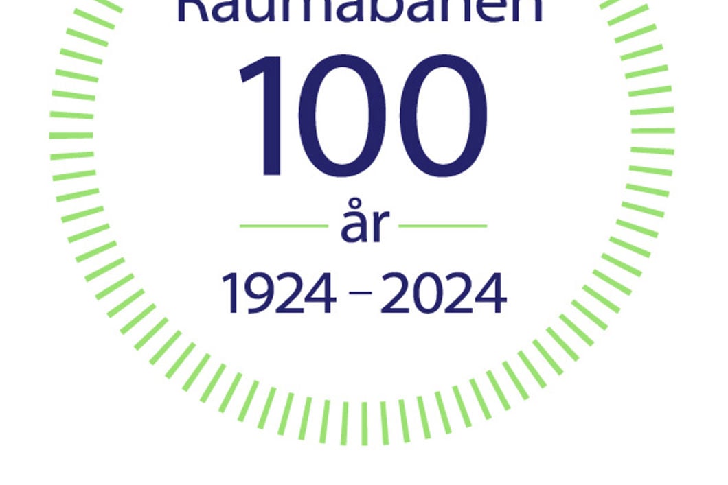 Logo til 100-årsmarkeringen av Raumabanen