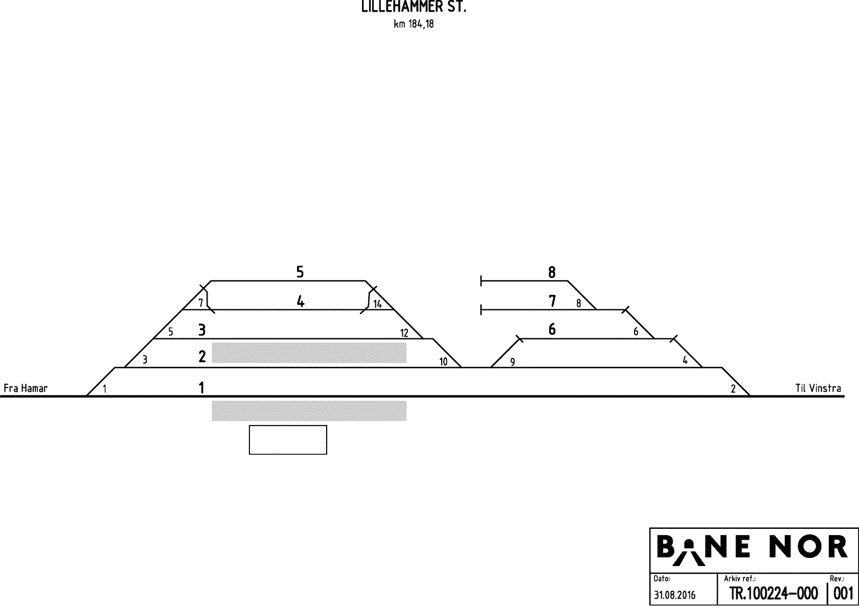Track plan Lillehammer Stabling Facility