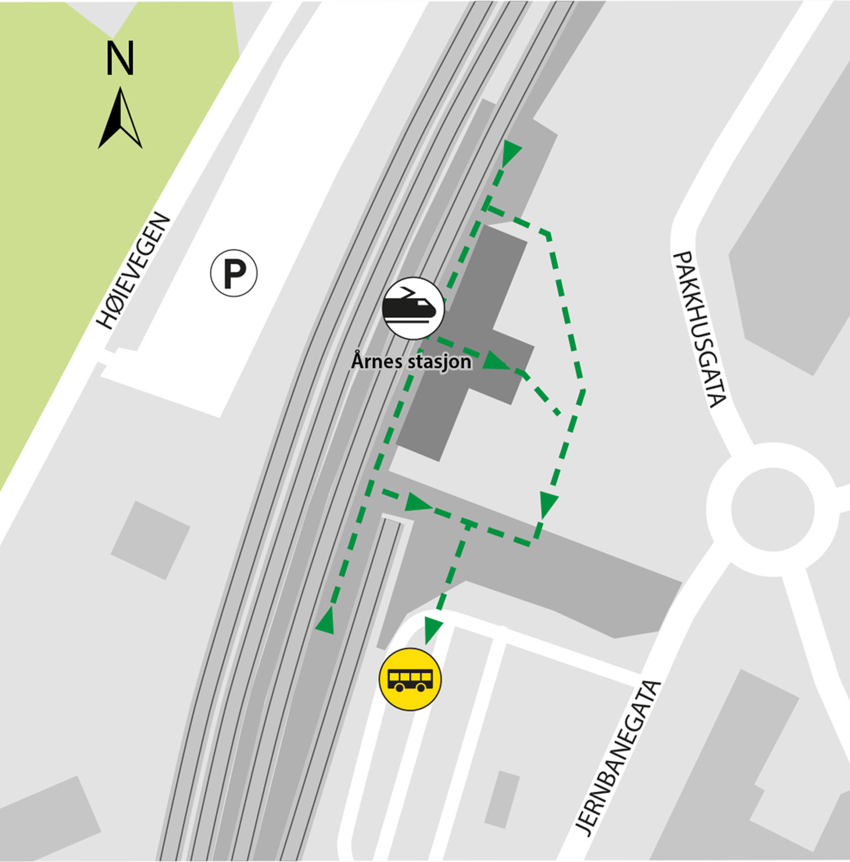 Map shows rail replacement service departs from bus stop, platform 3.