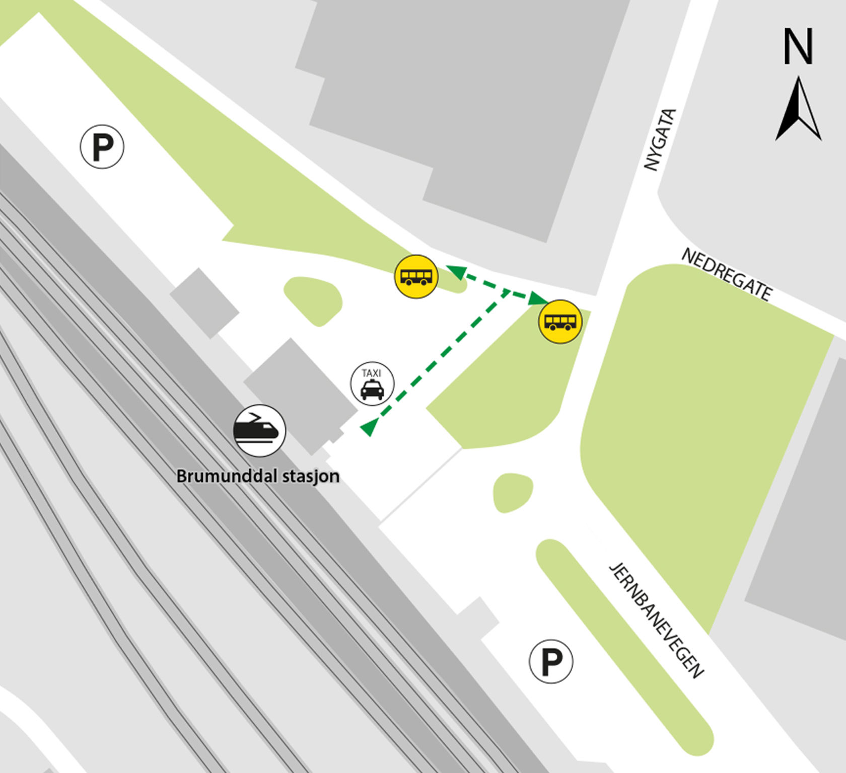 The buses run from the Brumunddal station bus stop.