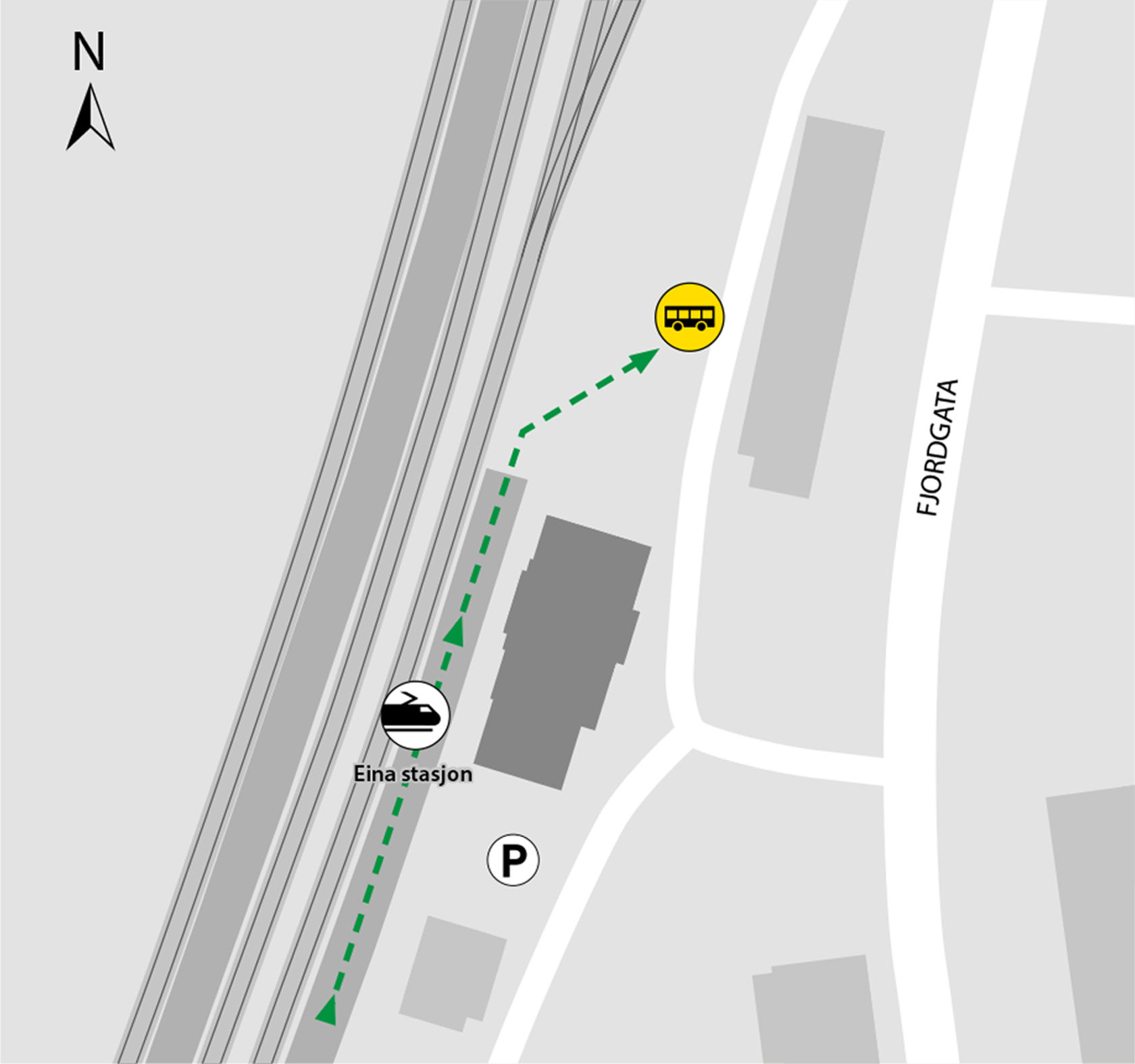 Rail replacement service departs from bus stop Eina station.
