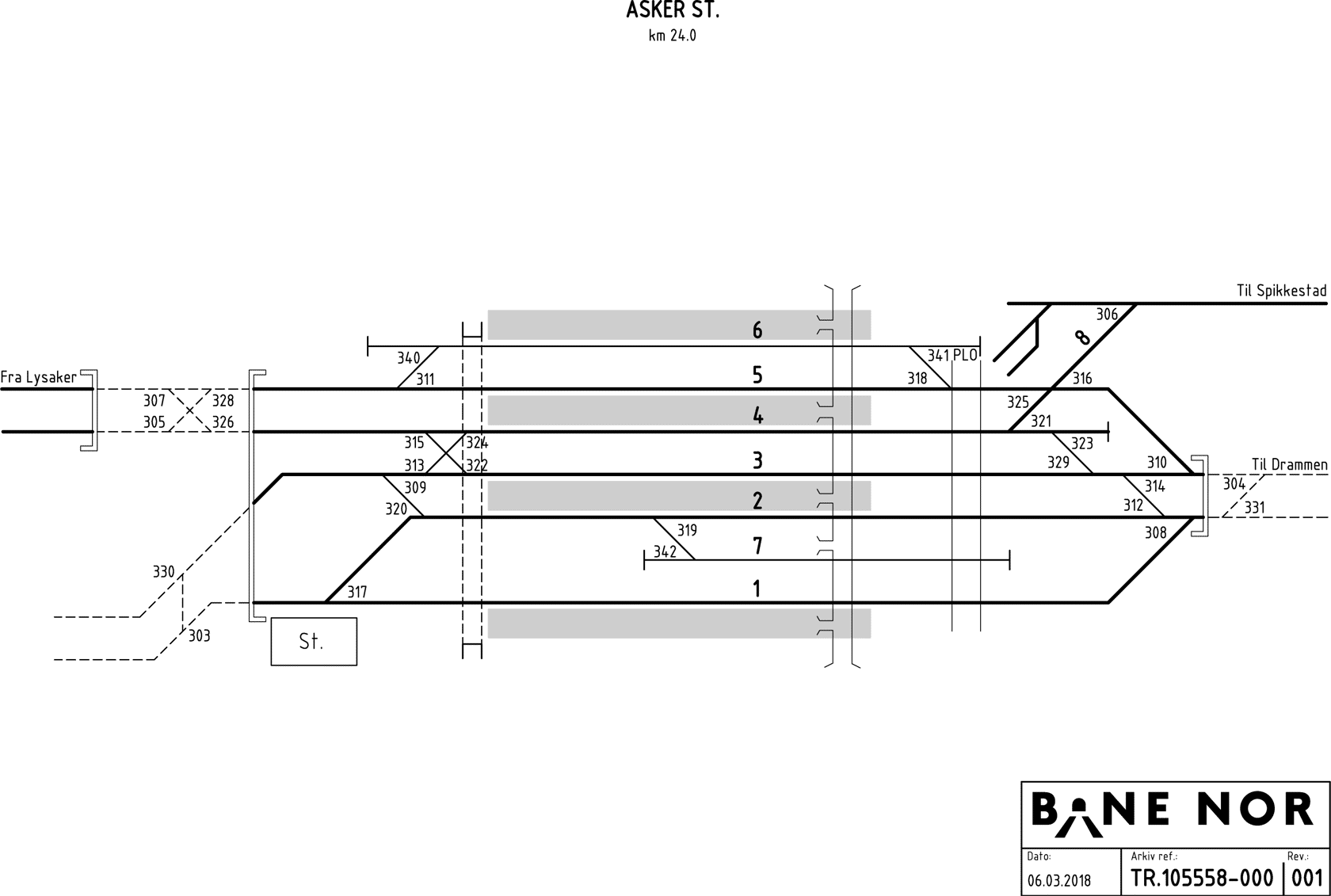 Track plan Asker stasjon