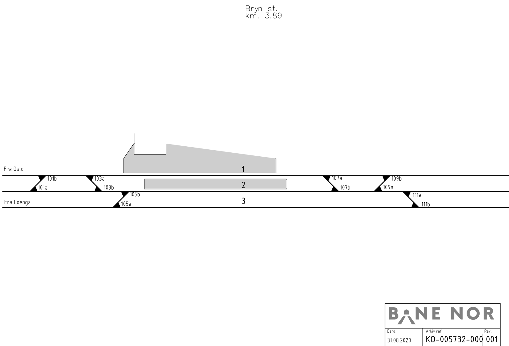 Track plan Bryn station
