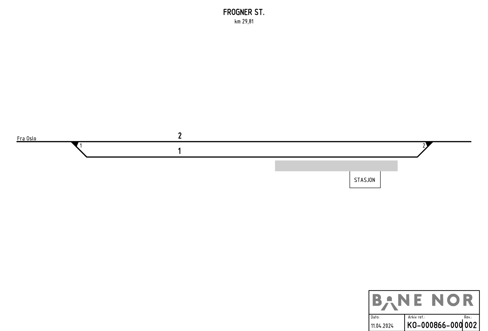 Track plan for Frogner station.