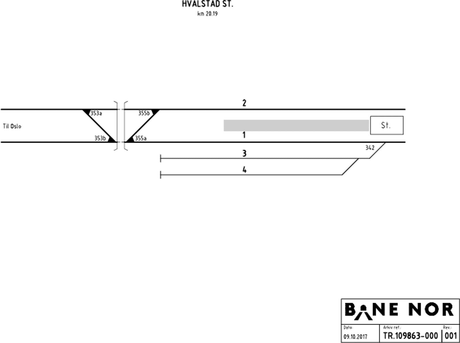 Track plan Hvalstad station