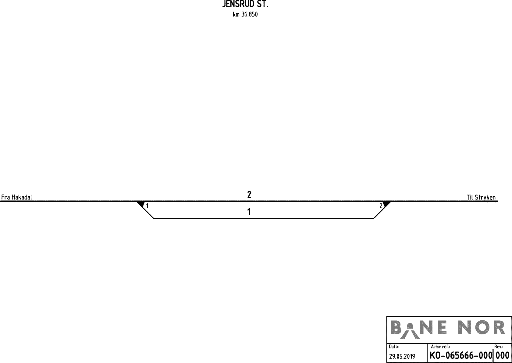 Track plan Jensrud station
