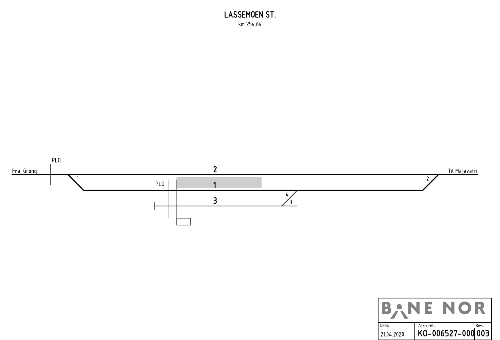 Track plan Lassemoen station