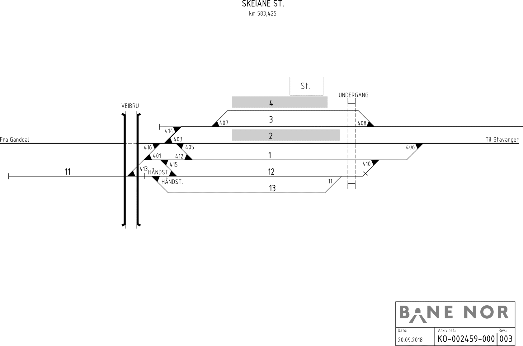 Track plan Skeiane station