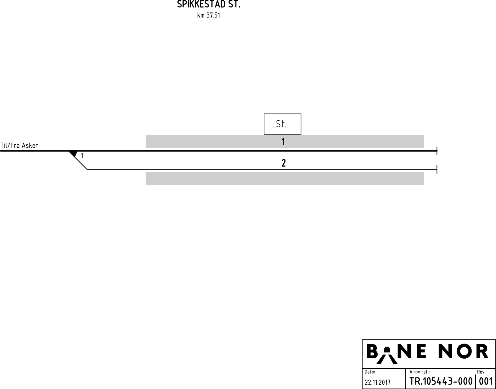 Track plan Spikkestad station