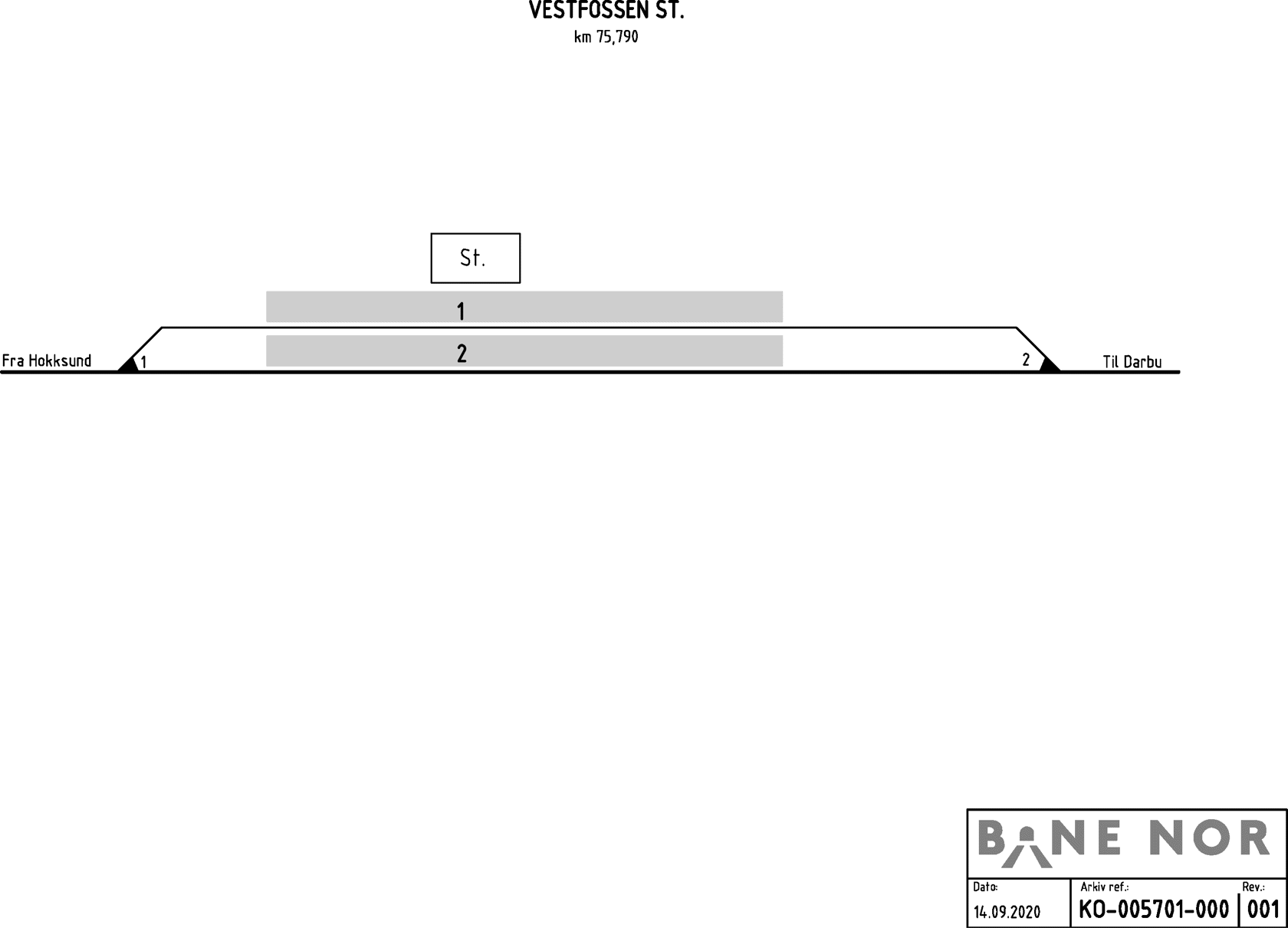 Track plan Vestfossen station