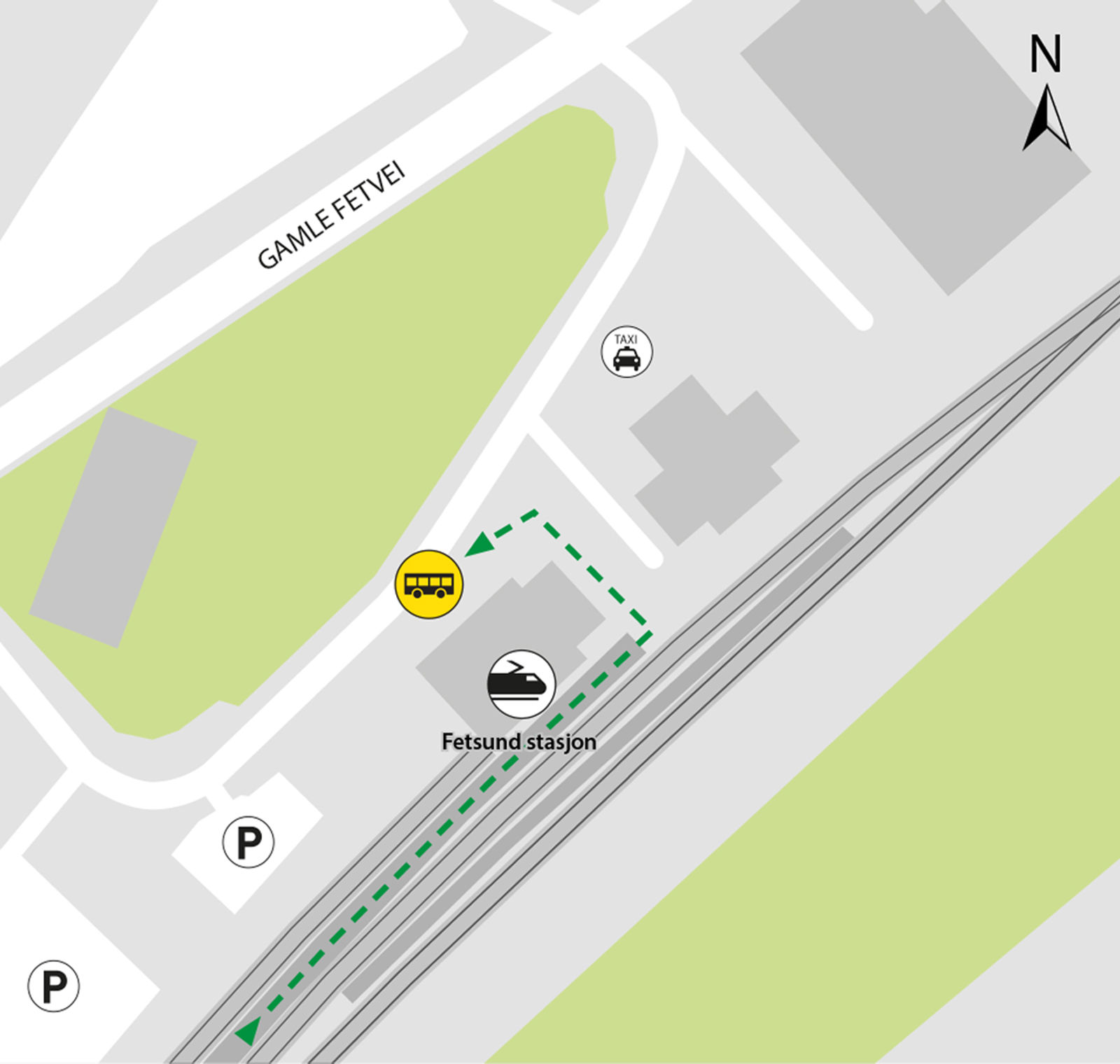 Rail replacement service departs from bus stop Fetsund station.