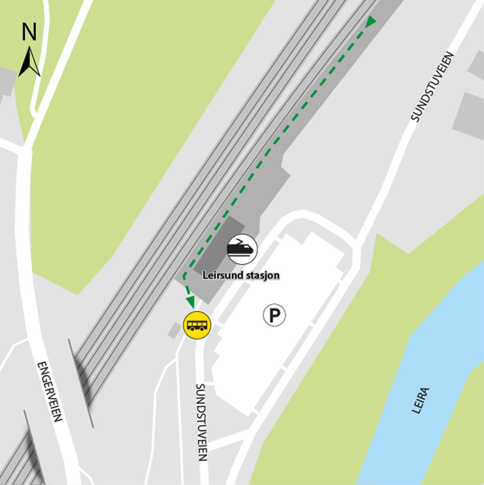 Map shows rail replacement service departs from the area right by the station.