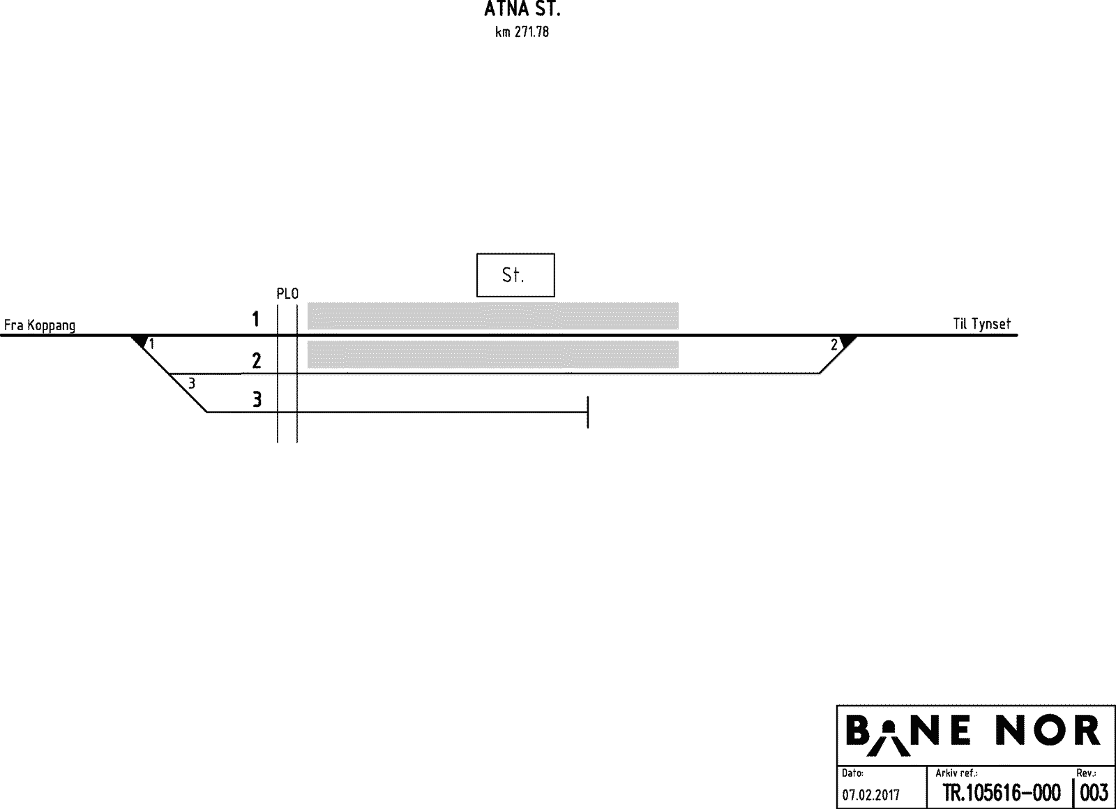 Track plan Atna stasjon