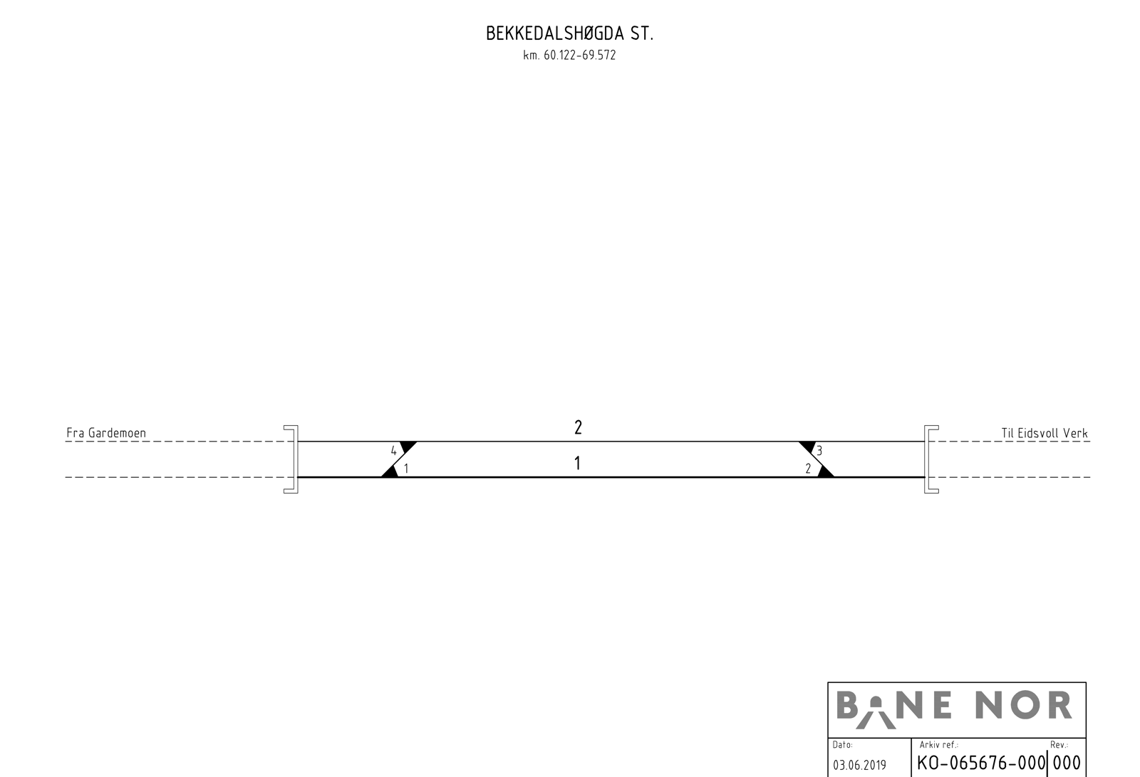 Track plan Bekkelagshøgda station