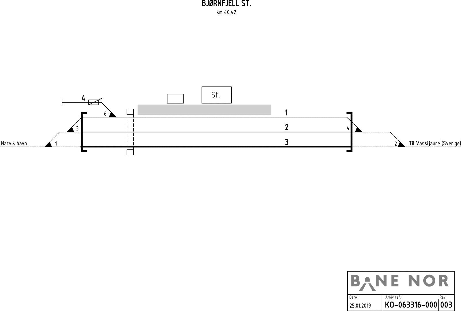 Track plan Bjørnfjell station