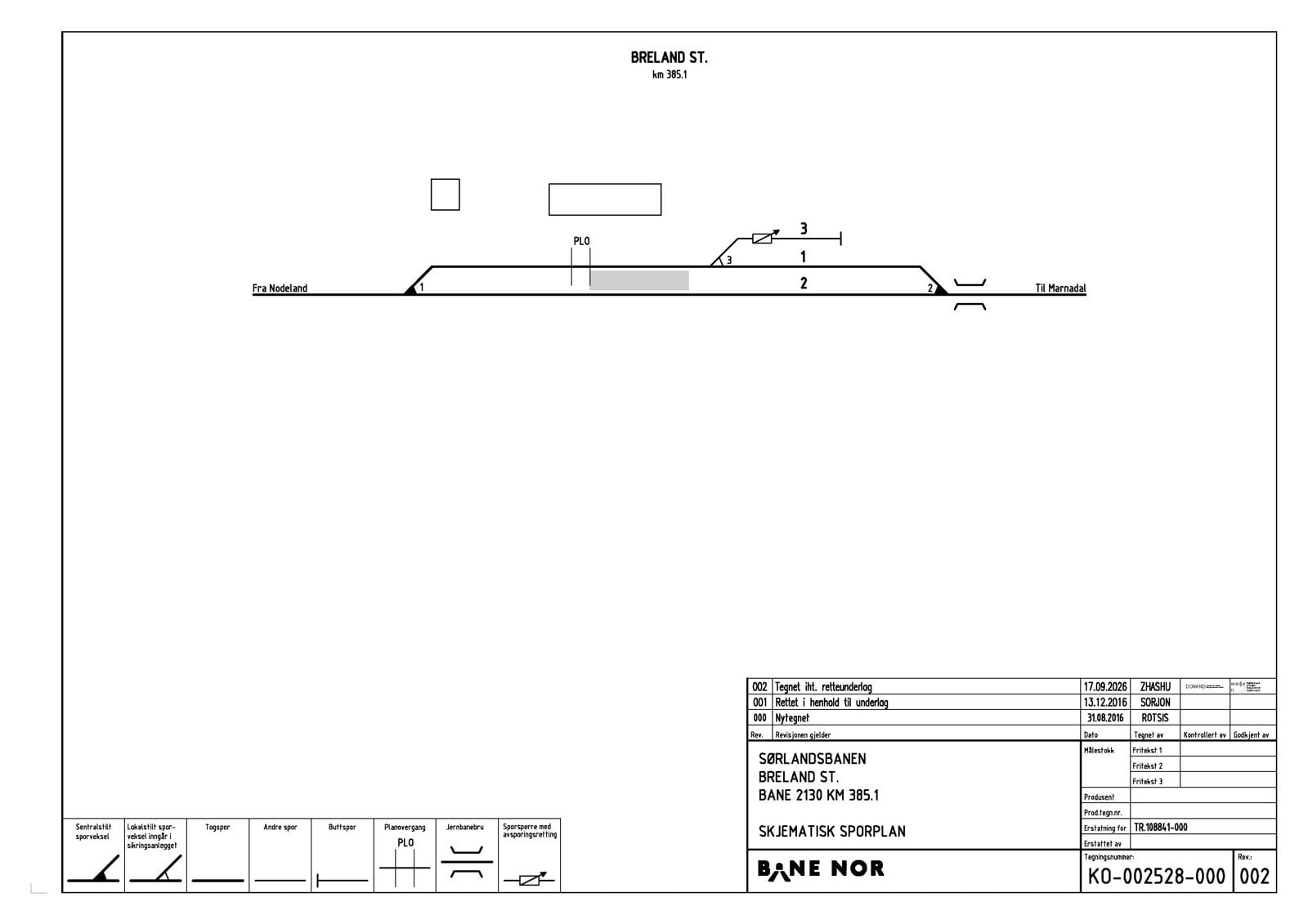 Sporplan for Breland stasjon