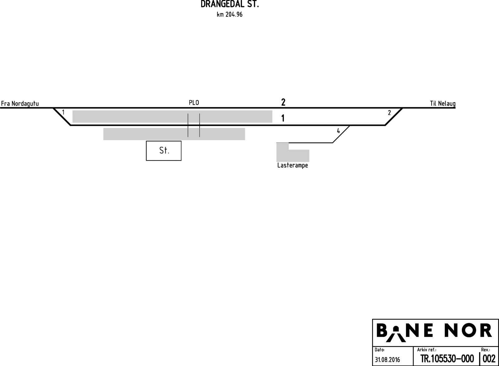 Track plan Drangedal station