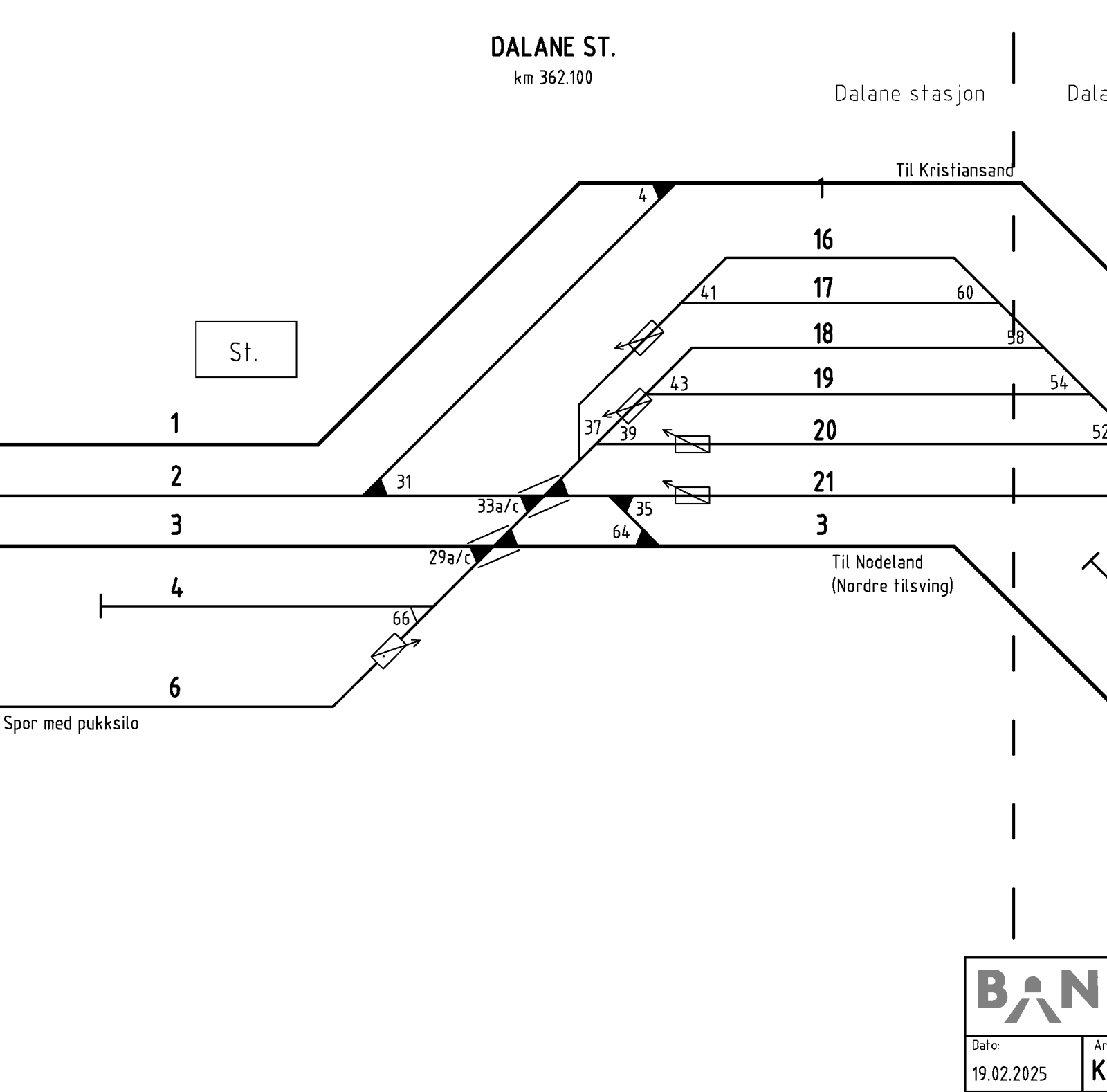 Track plan Dalane station