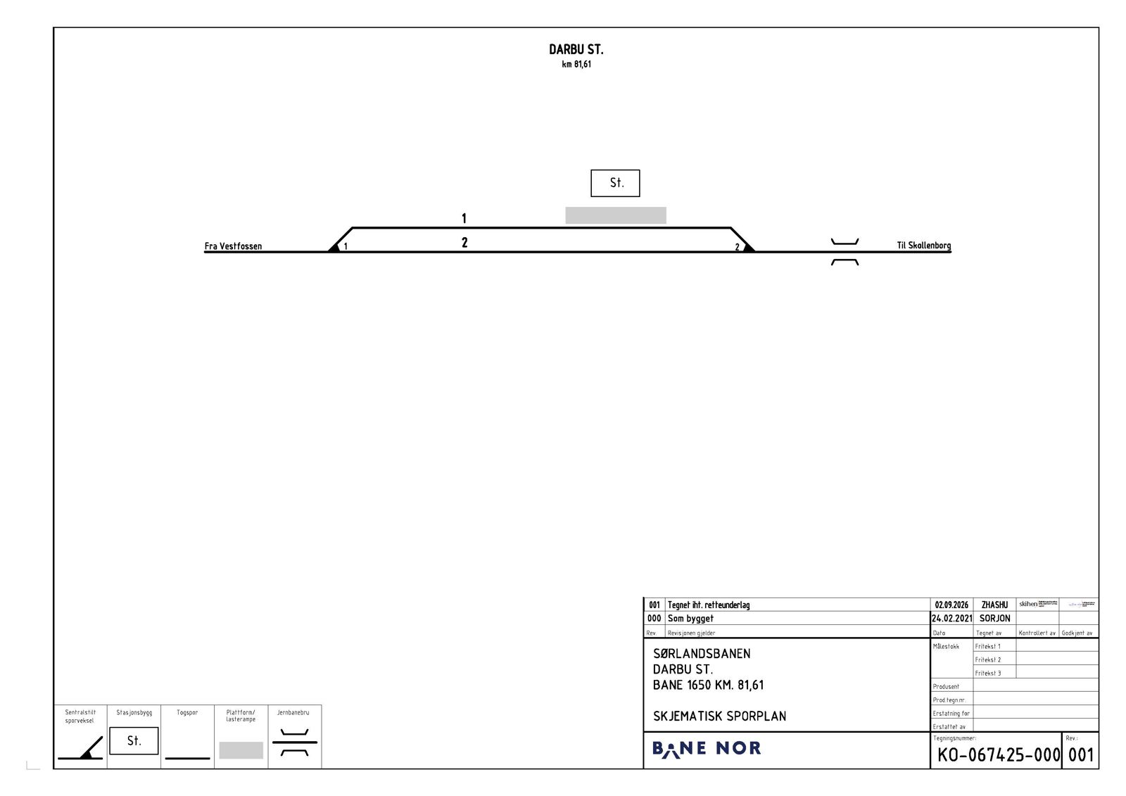 Sporplan for Darbu stasjon