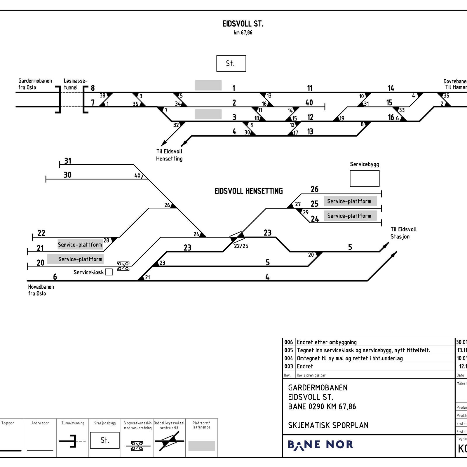 Track plan Eidsvoll Stabling Facility