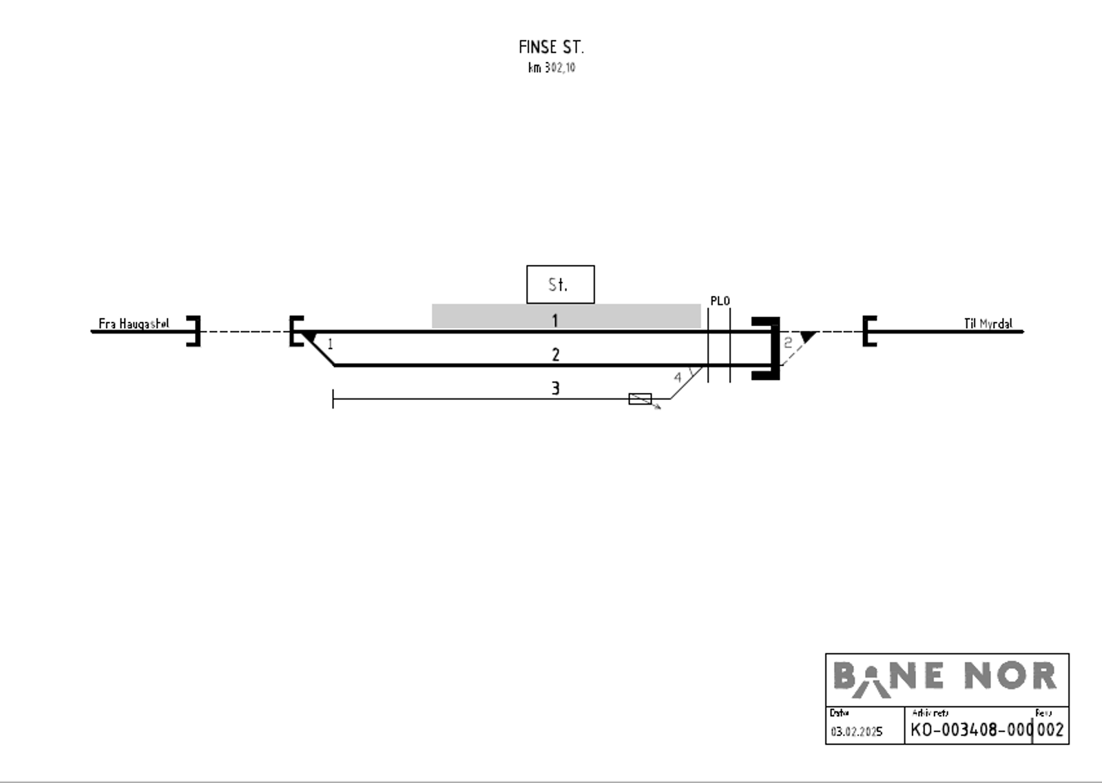 Track plan Finse station
