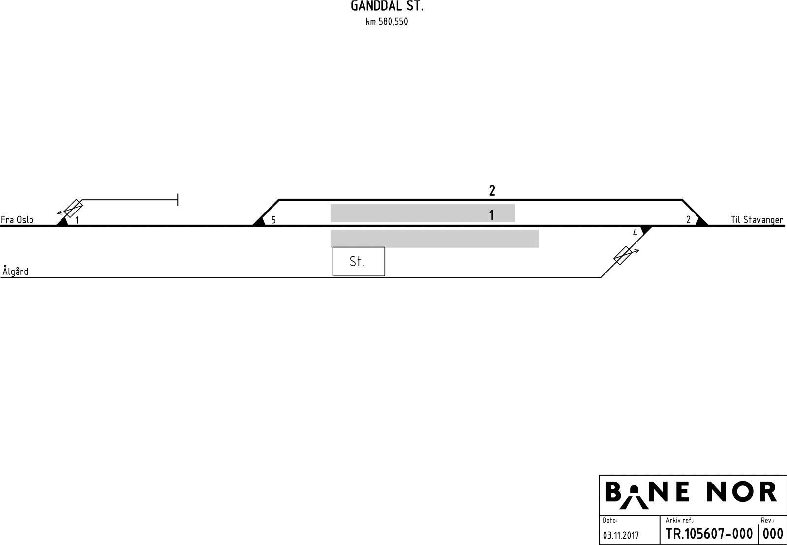 Track plan Ganddal station