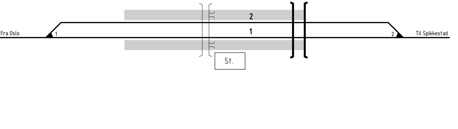 Track plan Heggedal station