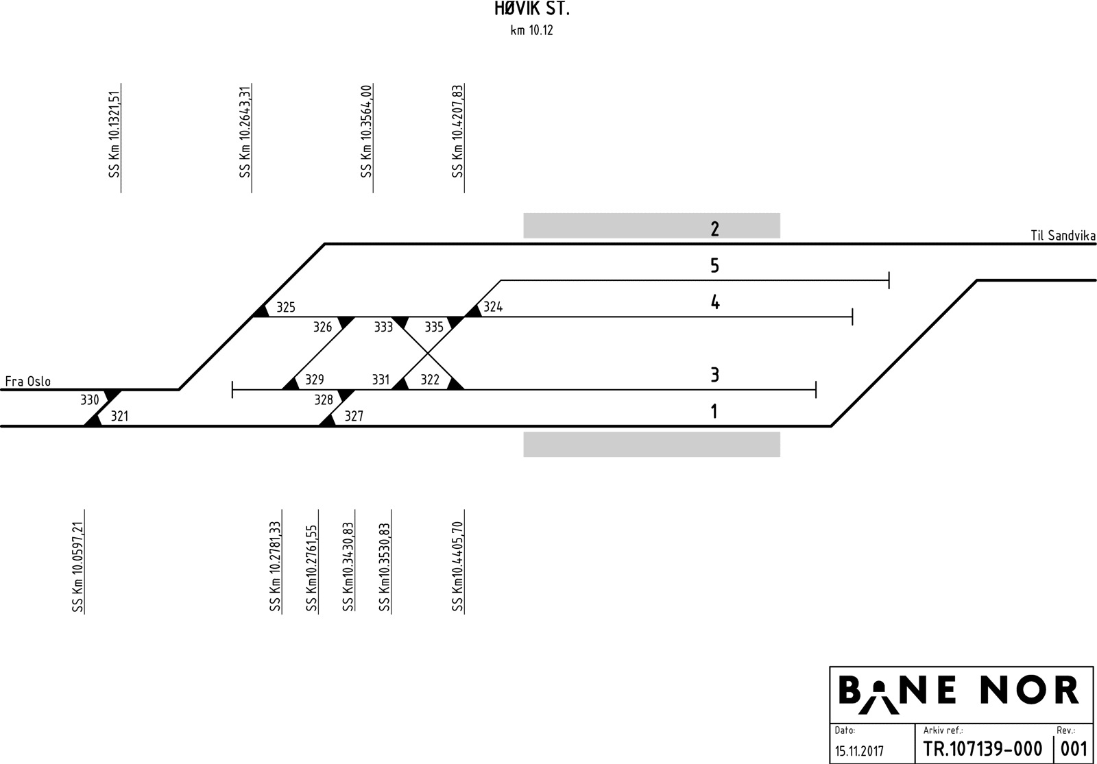 Track plan Høvik station
