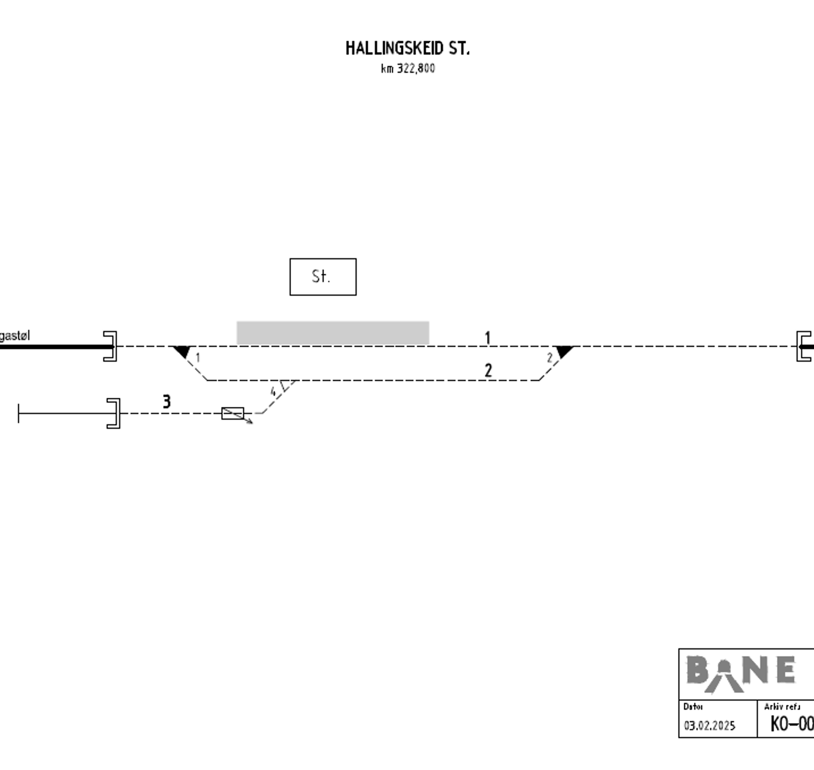 Track plan Hallingskeid station