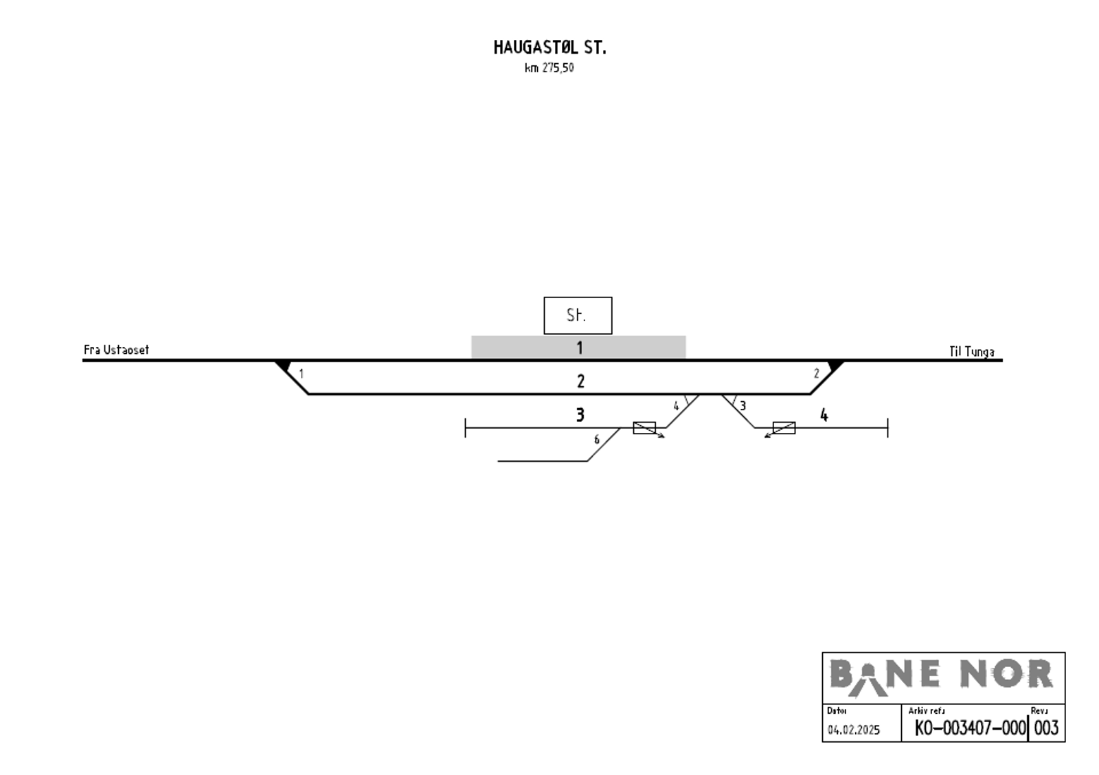 Track plan Haugastøl station