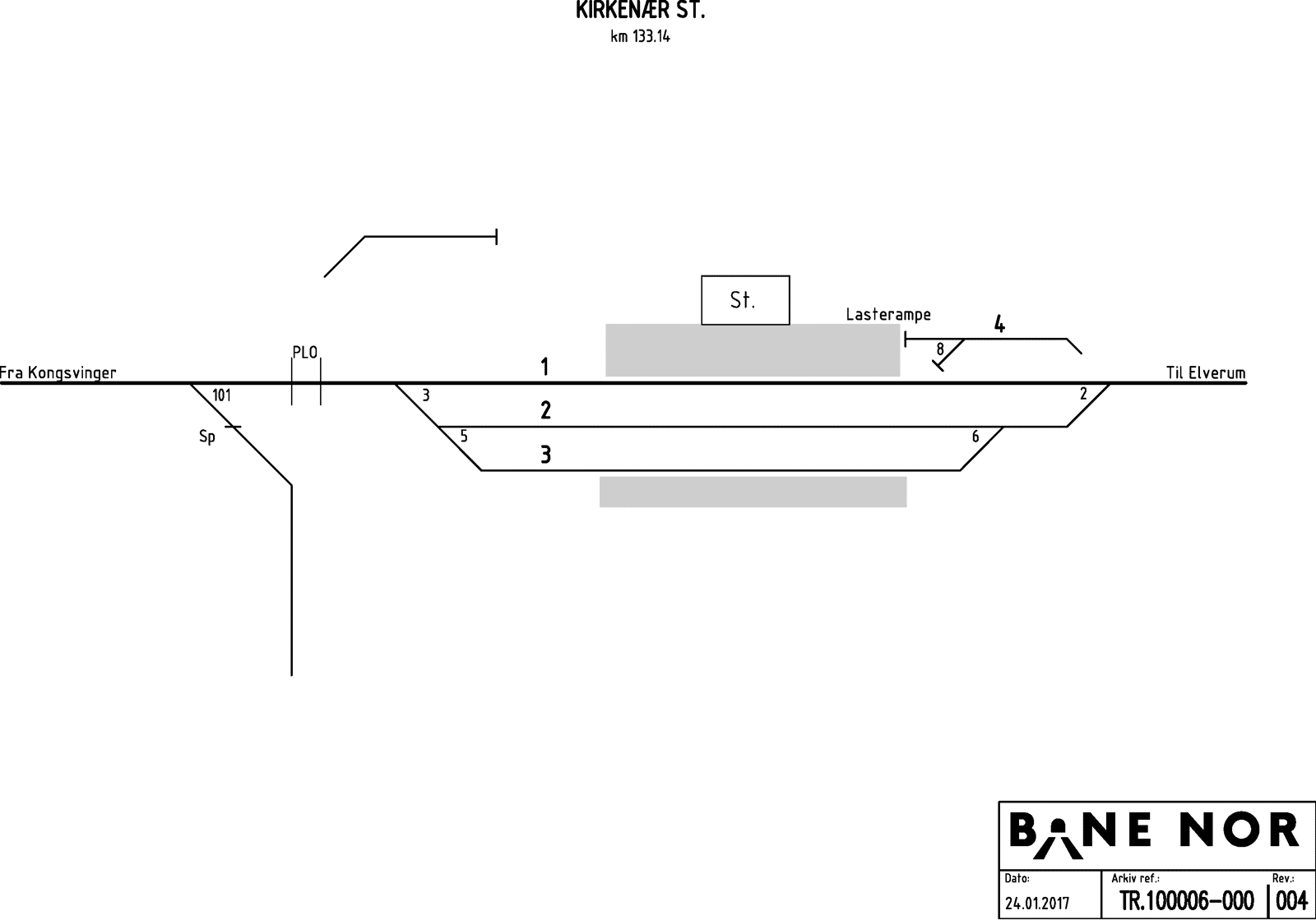 Track plan Kirkenær station