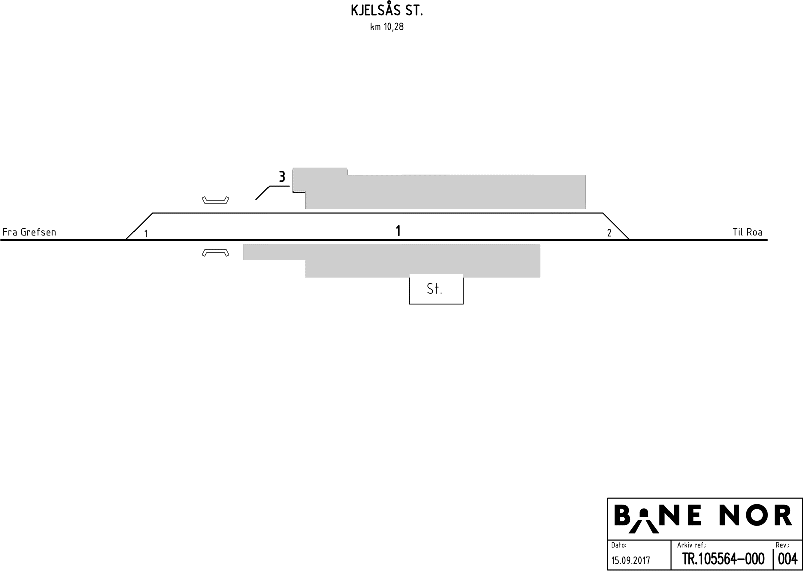 Track plan Kjelsås station