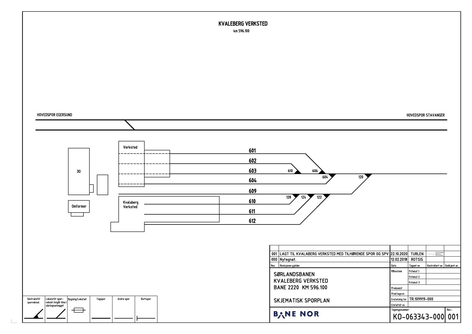 Track plan for Kvaleberg Maintenance Facility