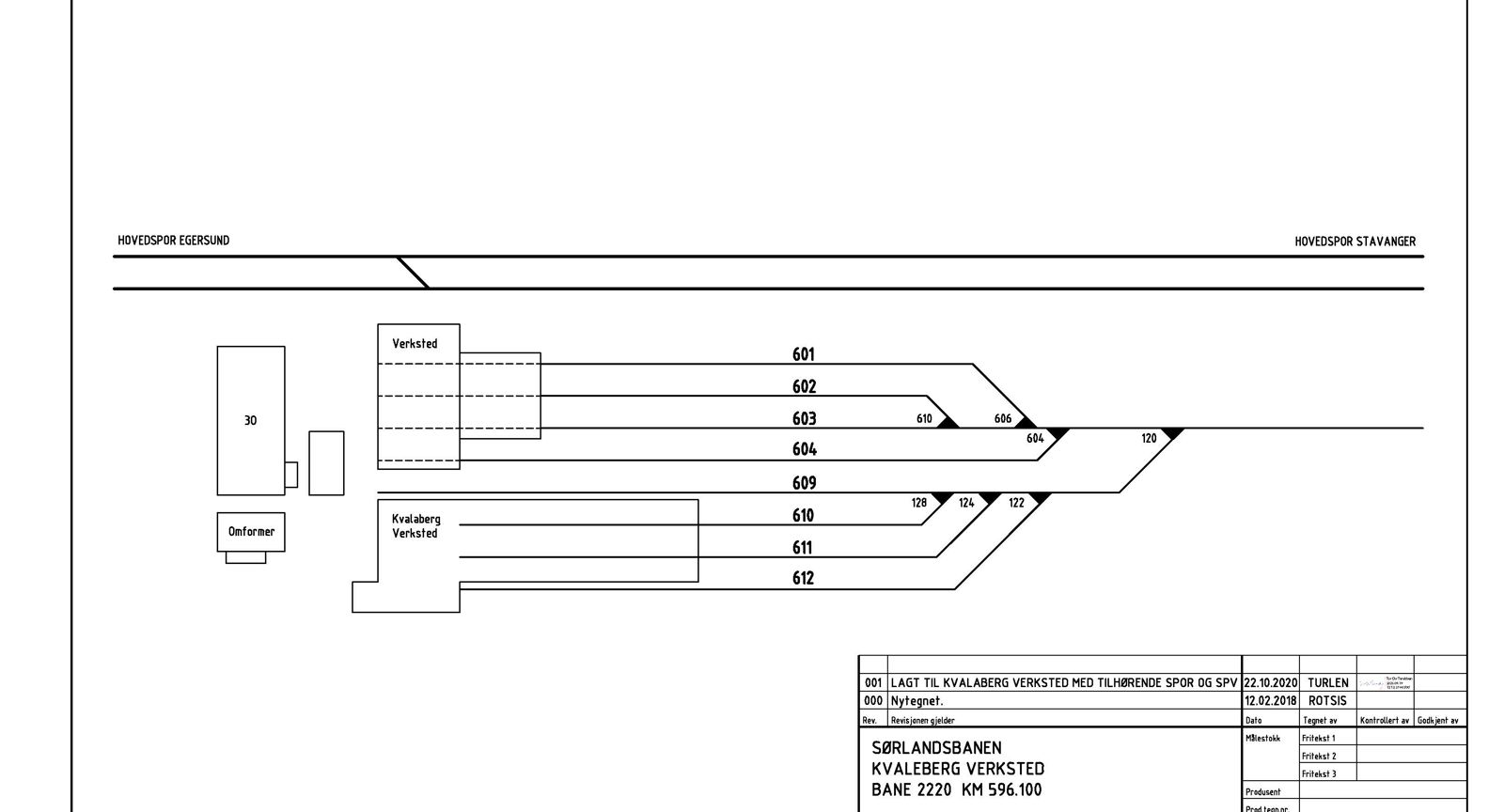 Track plan for Kvaleberg Maintenance Facility