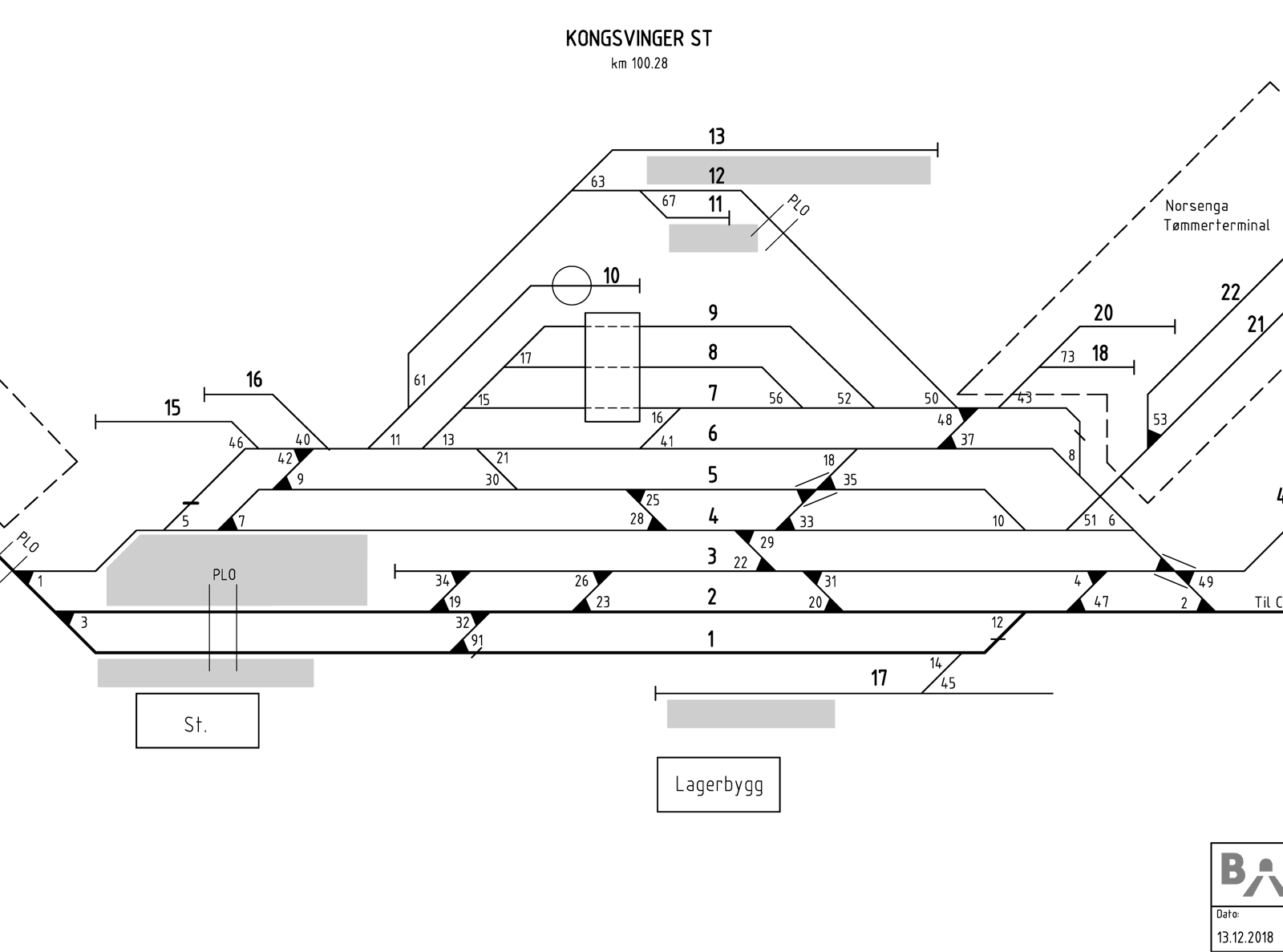 Track plan Kongsvinger station