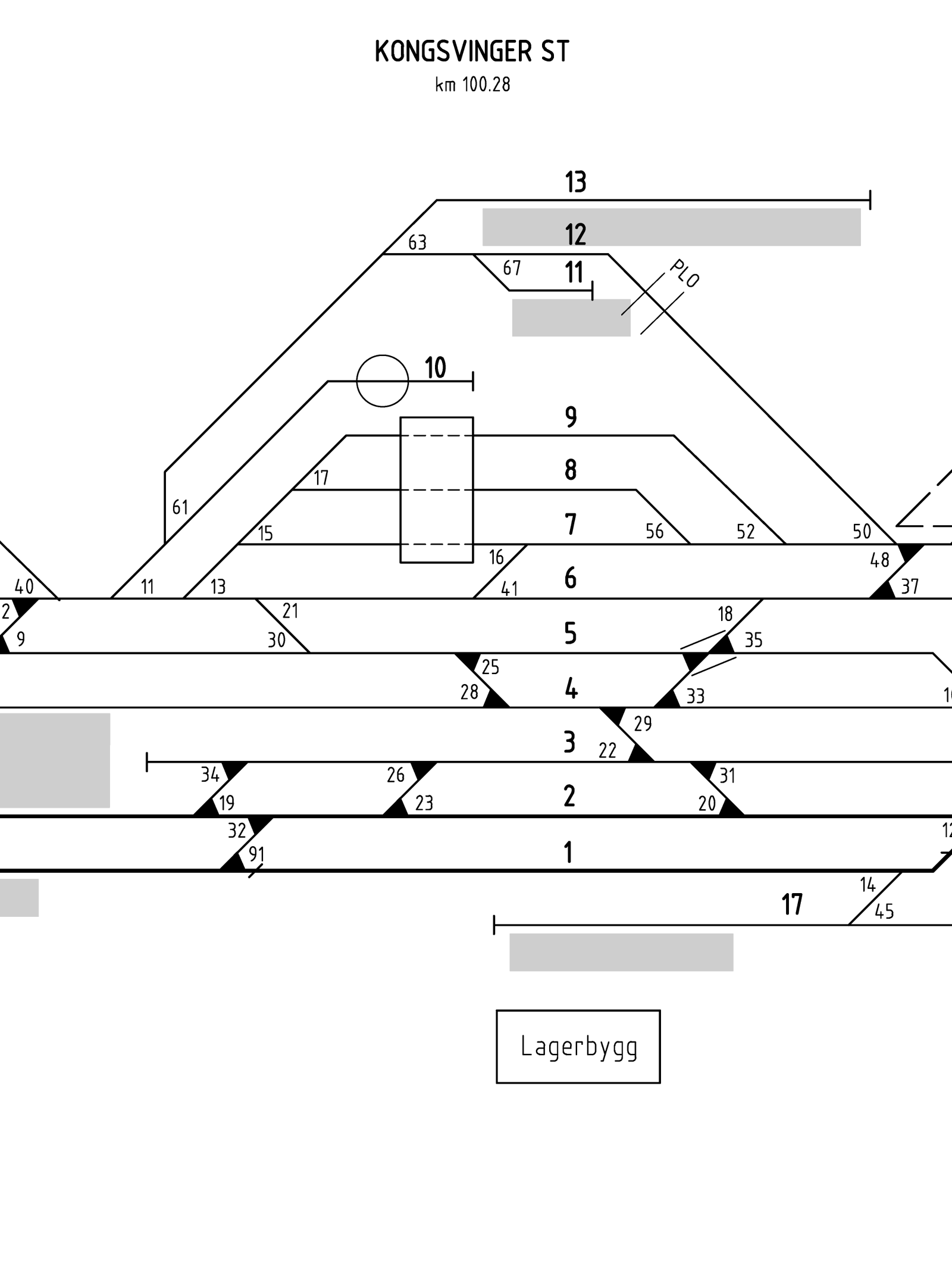 Track plan Kongsvinger station