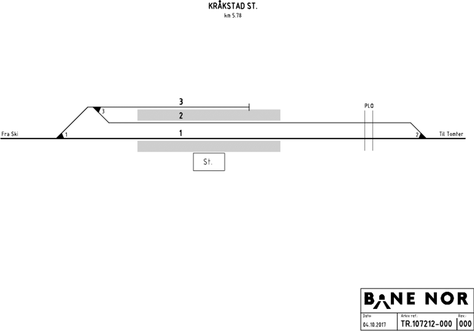 Track plan Kråkstad station
