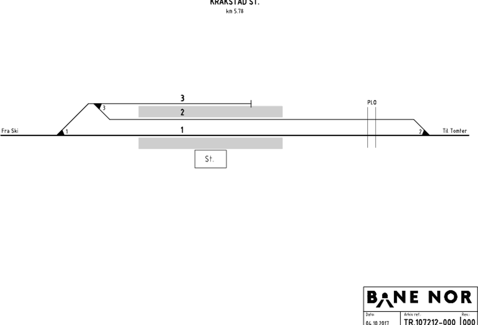 Track plan Kråkstad station