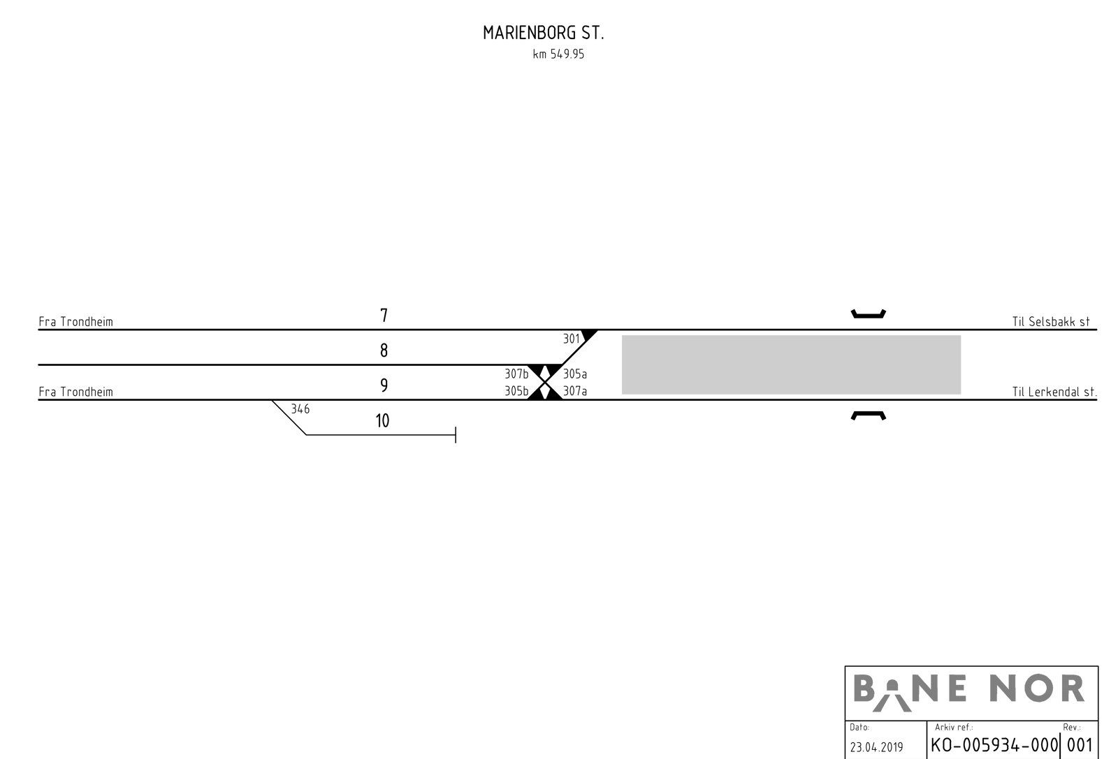 Sporplan Marienborg stasjon