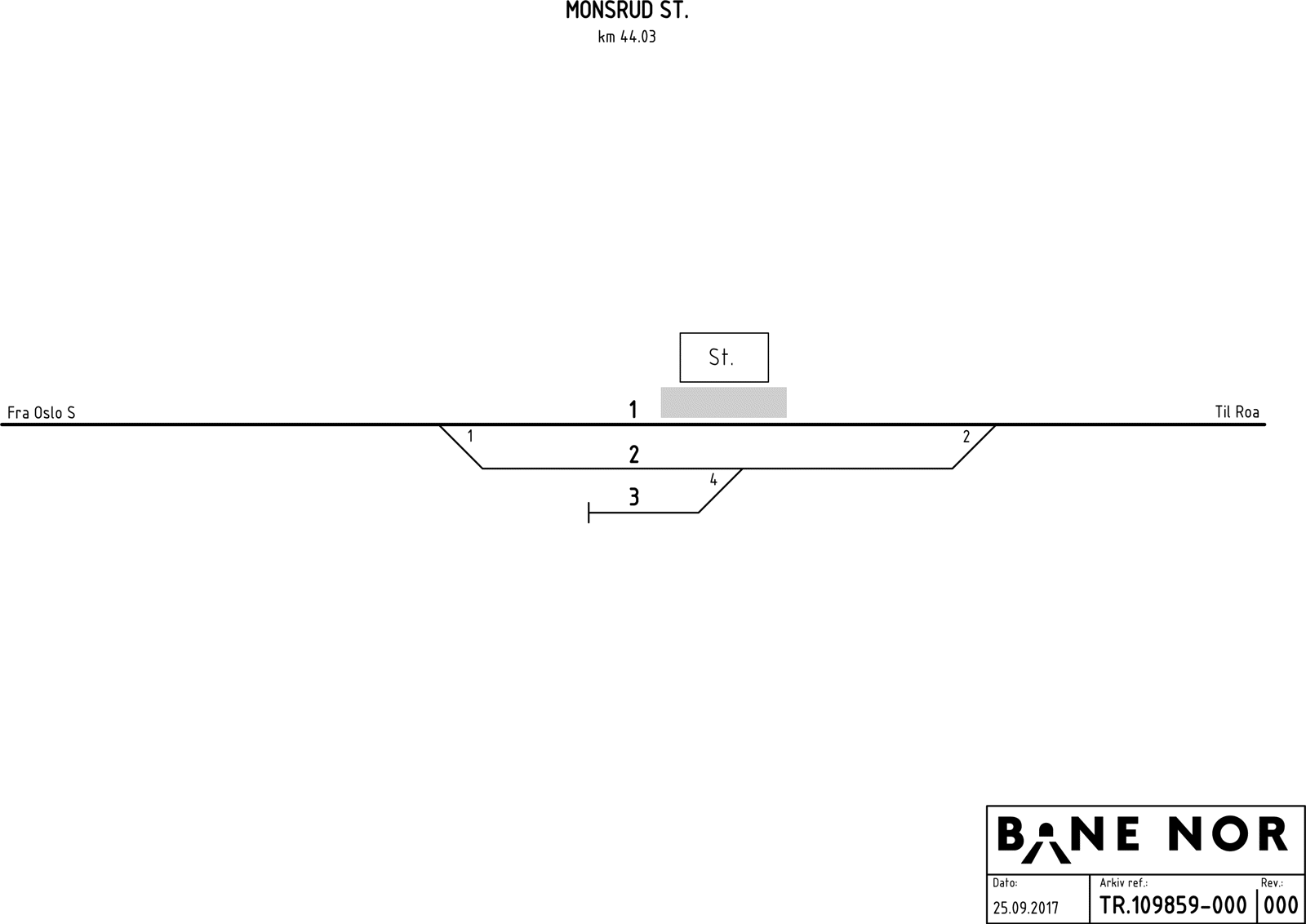 Track plan Monsrud station