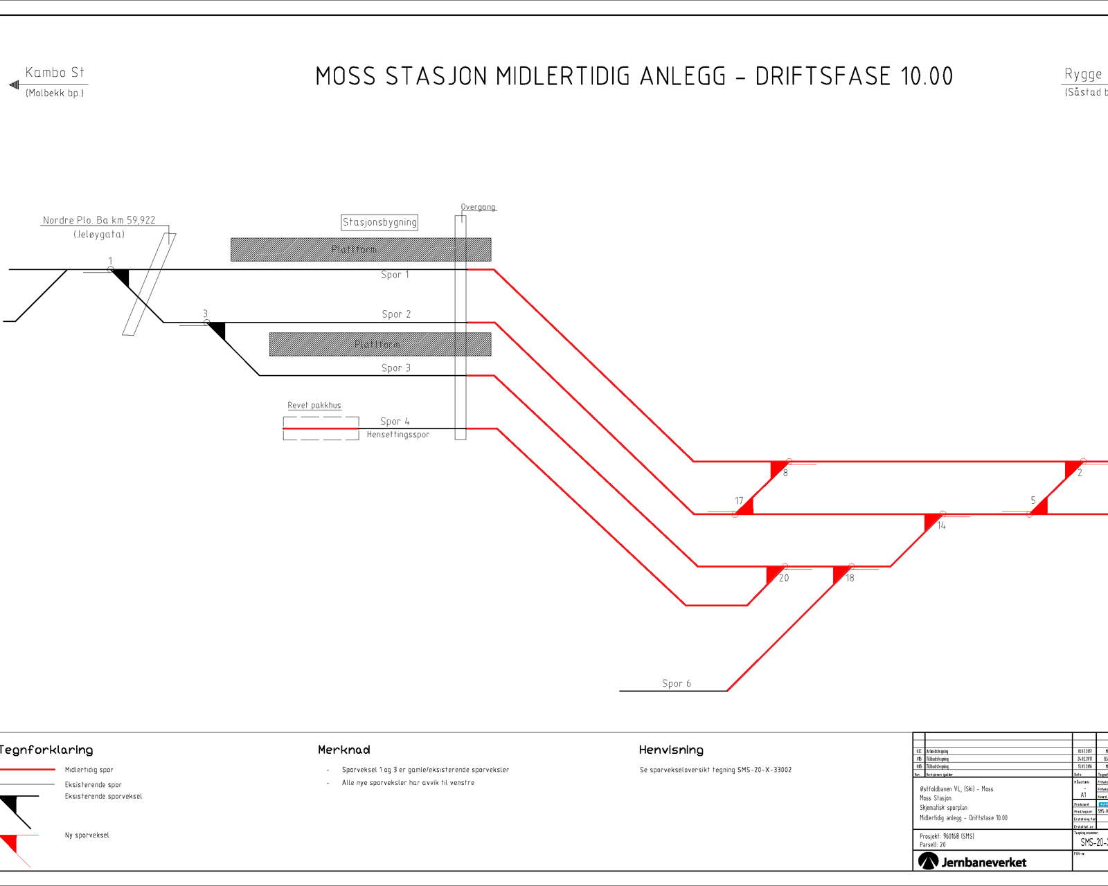 Sporplan Moss stasjon