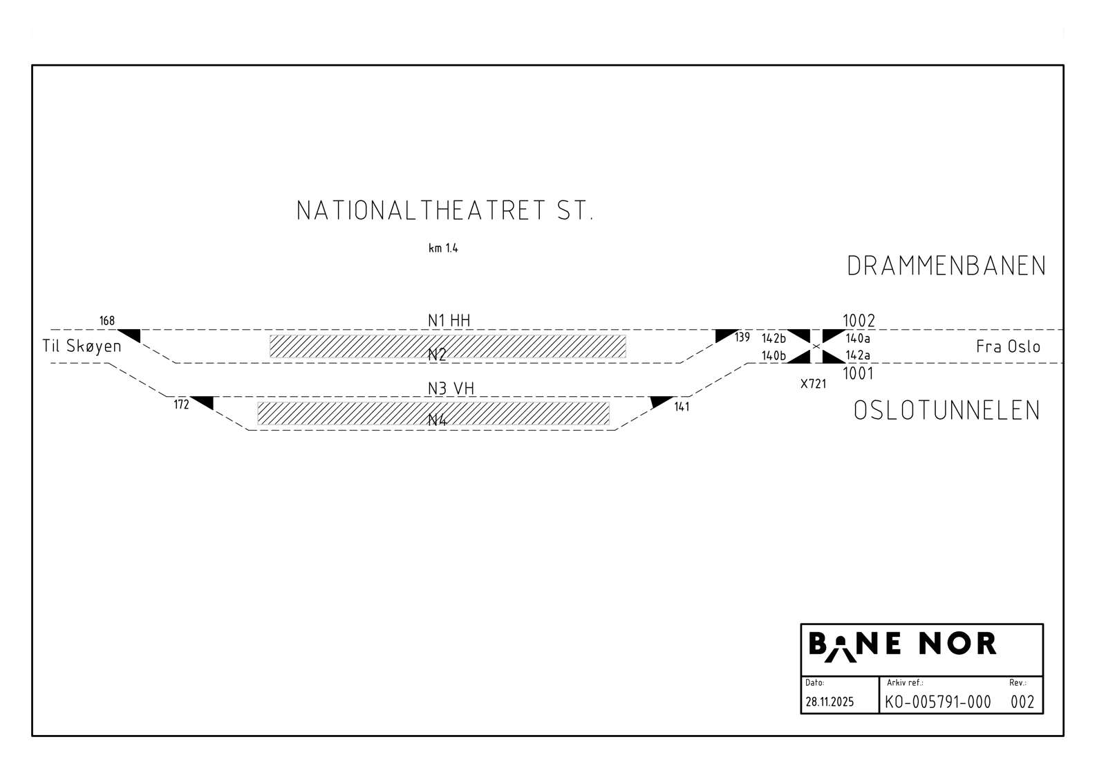 Sporplan Nationaltheatret stasjon